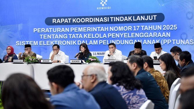 Rakor PP Tunas, Pemerintah Kompak Jelang Pembatasan Media Sosial Anak 28 Maret 2026