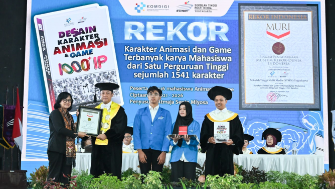 Cetak Rekor MURI, STMM Yogyakarta Hasilkan Desain 1.541 Karakter Animasi dan Gim